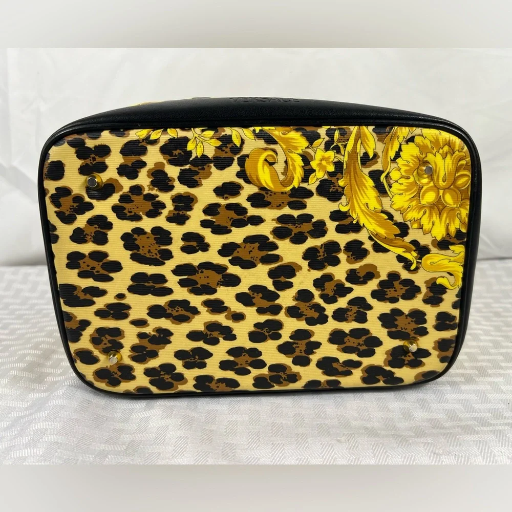 3195: Gianni Versace Baroque & Leopard Print Vanity Cosmetic Case